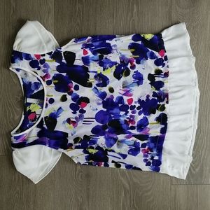 Kensie Purple Watercolor Blouse - S